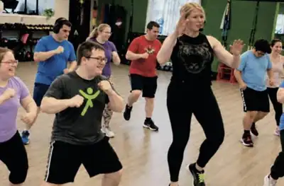 Adaptive fitness class led by Angela Moore